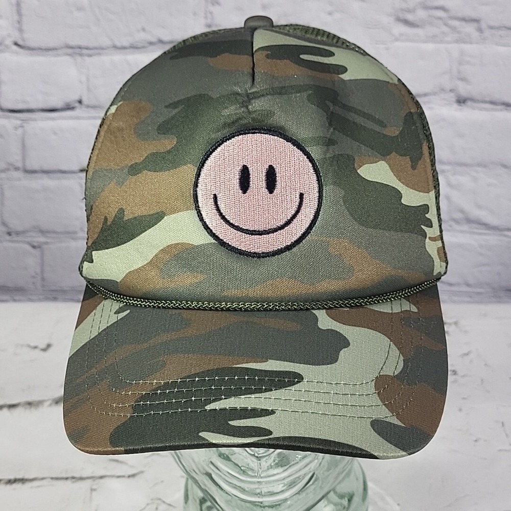 Happy‎ Face Camo Snapback Hat Adjustable Ball Cap